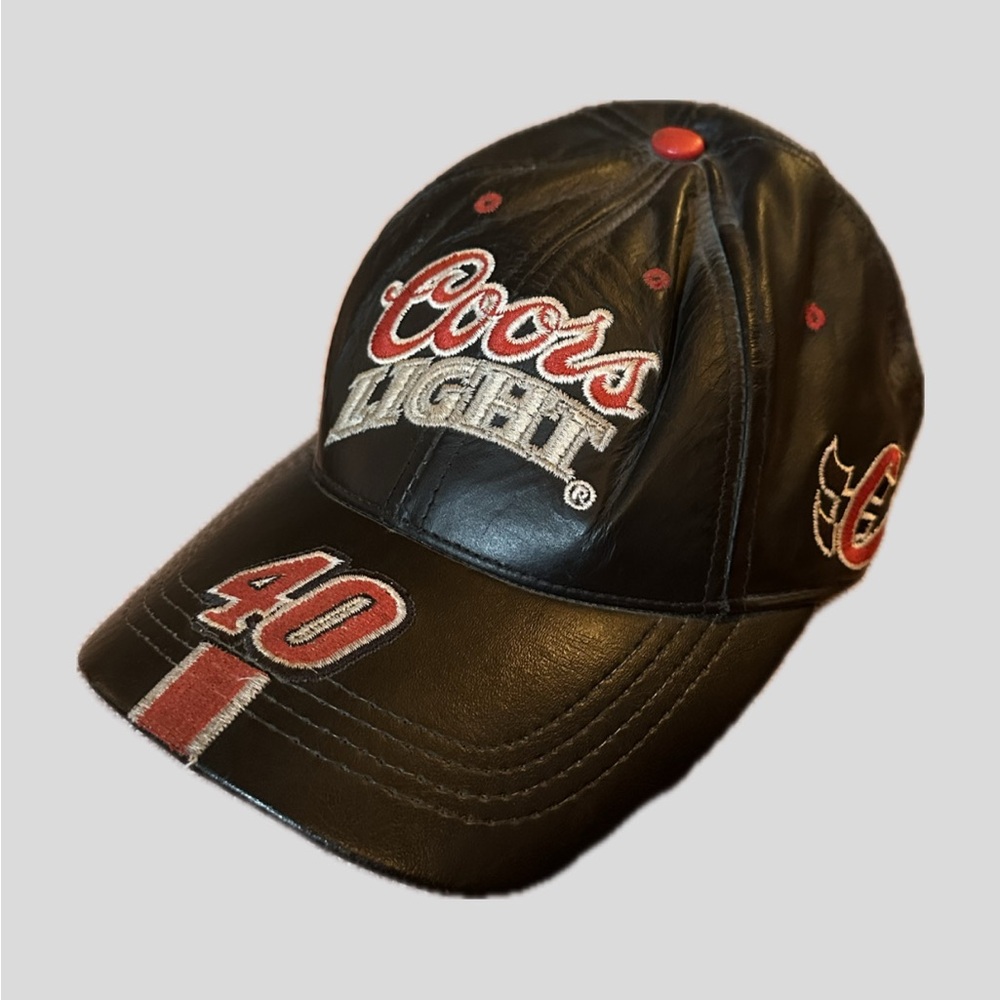 Chase Authentics Coors Light Black leather cap